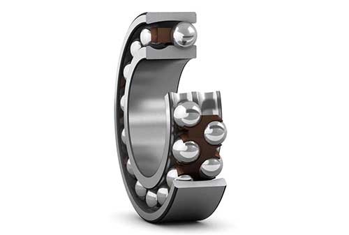 Self aligning ball bearings with tapered holes